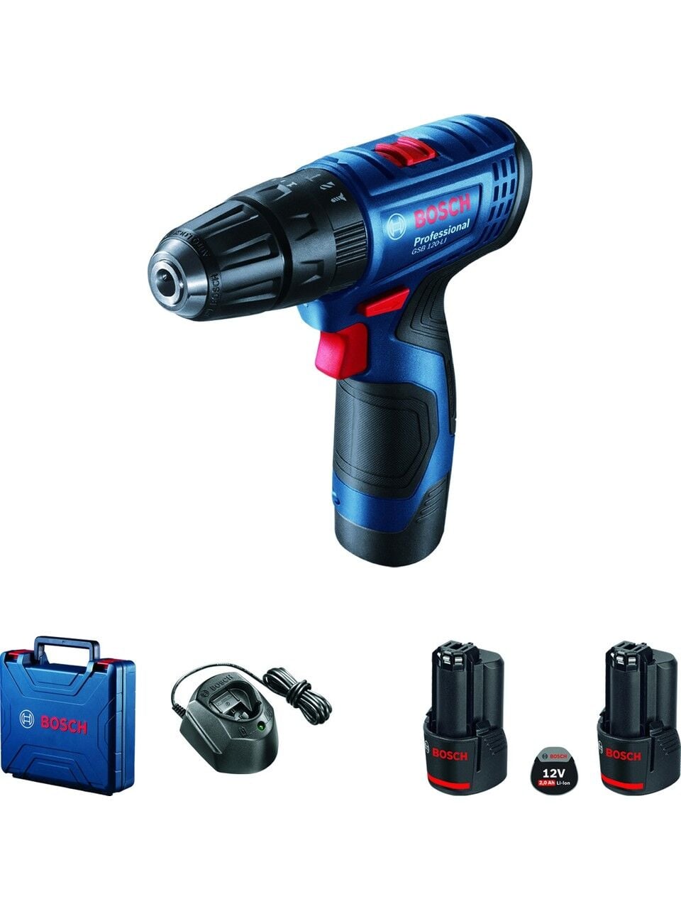 Bosch GSB 120-Li Çift Akülü 2 Ah Darbeli Vidalama Makinesi