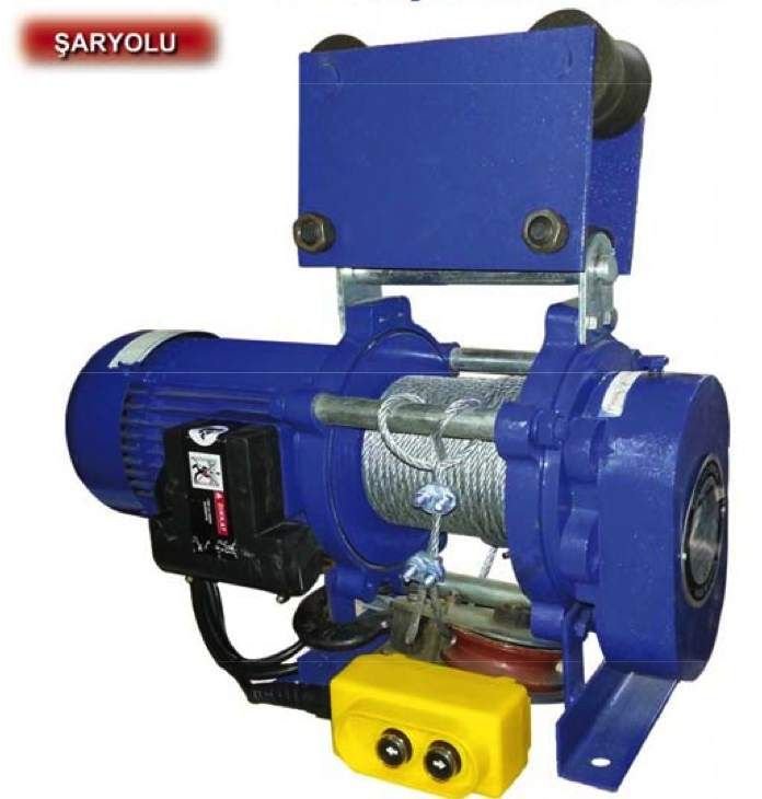 Max Extra Şaryolu Endüstriyel Elektrikli Vinç 500/1000 Kg Trifaze
