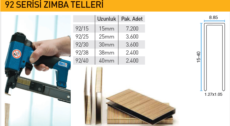 Bea 92/15 Serisi Zımba