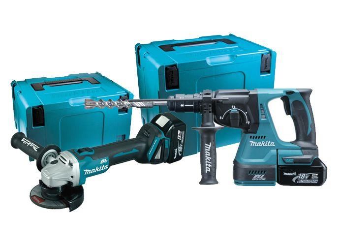 Makita DGA454Z Avuç Taşlama ve Makita DHR243Z Elektropnömatik Kırıcı Delici Seti