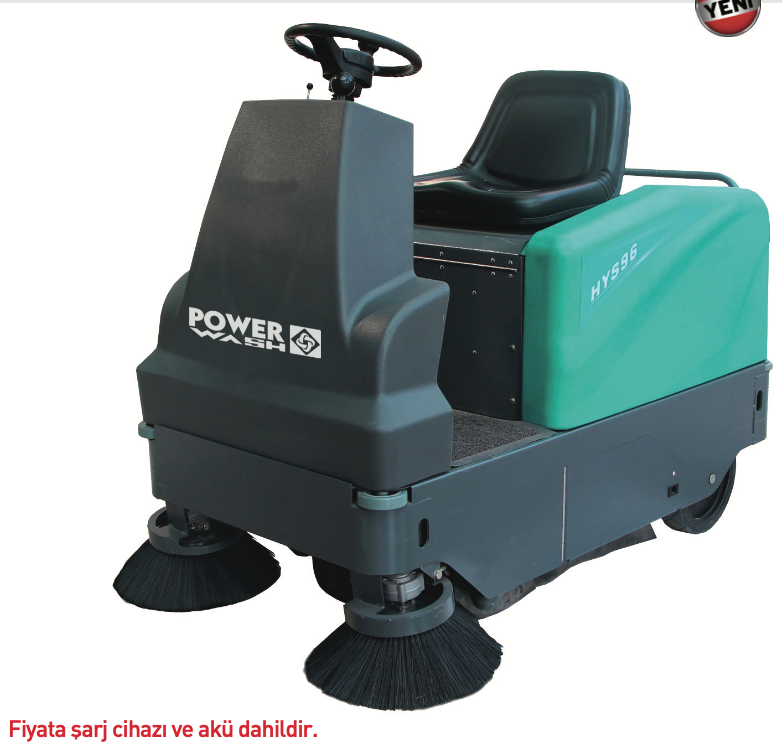 Power Wash HY96 Binicili Yer Zemin Temizleme Cilalama Makinası Akülü