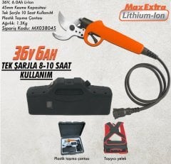 Max Extra MX8045 36V 6A Li-Ion Akülü Şarjlı Dal Budama Makası