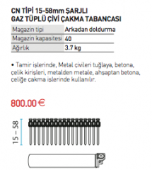 BEA CN 60-688 ES Şarjlı Gaz Tüplü Çivi Atma Makinası