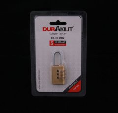 Dura Şifreli Asma Kilit 3 Haneli