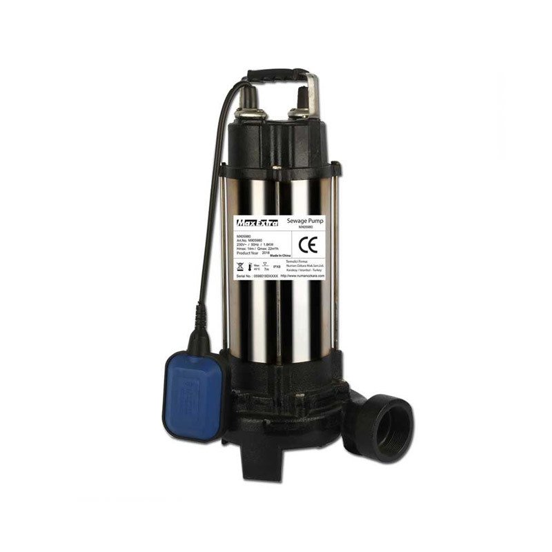 MAX EXTRA MX05910 Parçalayıcı Çift Bıçaklı Kirli Su Pompası 1,5 Hp