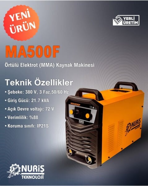 Nuriş MA500F 500 A İnverter Kaynak Makinesi