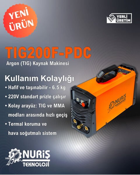 Nuriş Tig 200F PDC Argon Kaynak Makinası