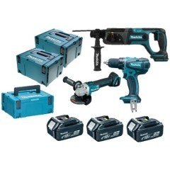 Makita DLX3052TJ1 COMBO KİT (DGA504 +DHR241+DDD456) Akülü Set