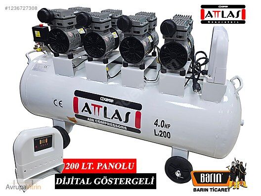 Attlas 200 Lt Sessiz Kompresör 4 Hp (Dijital Panolu)