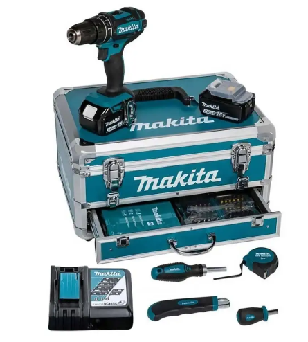 Makita DHP482RFX9 Çift Akülü 3 Ah 96 Parça Darbeli Matkap Seti