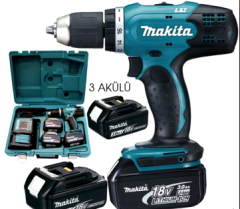 Makita DDF453SFE3 Makita Şarjlı Vidalama 3 Akülü