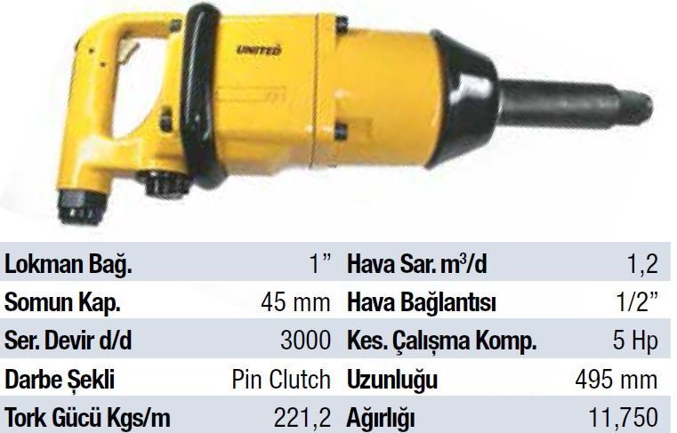 MTR 1'' Parmak Havalı Somun Sıkma UT 5083-6