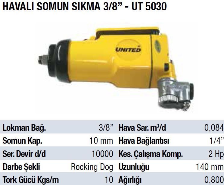 MTR 3/8'' Parmak Havalı Somun Sıkma UT 5030