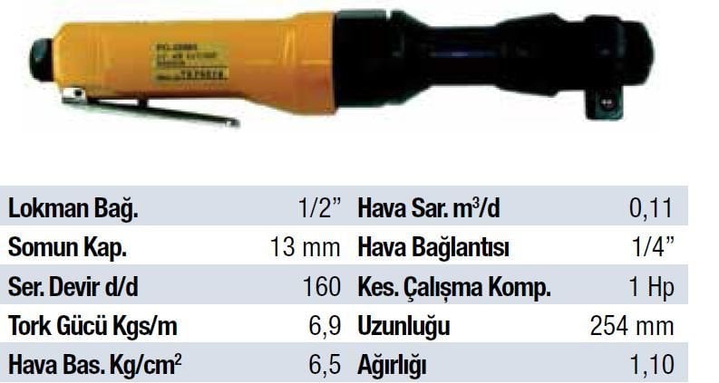 MTR 1/2'' Havalı Cırcır Kol UT 5053