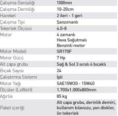Kama By Reis SR1Z-100B Çapa Makinası Benzinli İpli 7 Hp + Çapa Alt Grubu Hediye