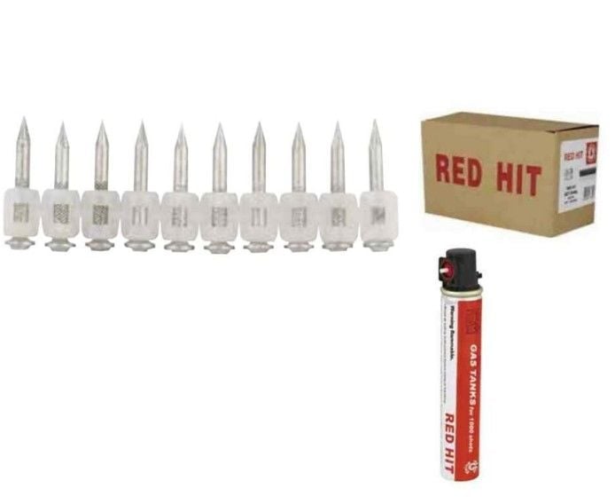 Red Hit GZT-32 Esnek Tip Gazlı Çivi Çakma Tabanca Çivisi 1000 Adet + 1 Adet Gaz Tankı