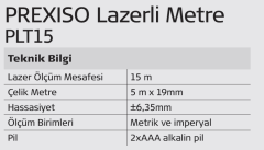 Prexiso PLT15 Lazer Metre