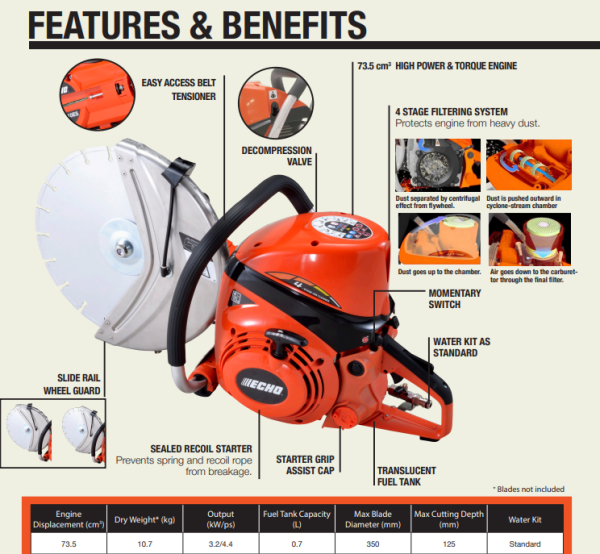 Echo CSG-7410 ES 4.4 Hp Benzinli Beton Kesme Makinesi