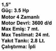 Max Extra 3.5 hp 1.5'' Benzinli Su Motoru