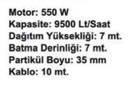 Max Extra QSB-2JH-550 B Kirli Su Dalgıç Pompa (7m) Paslanmaz Gövde