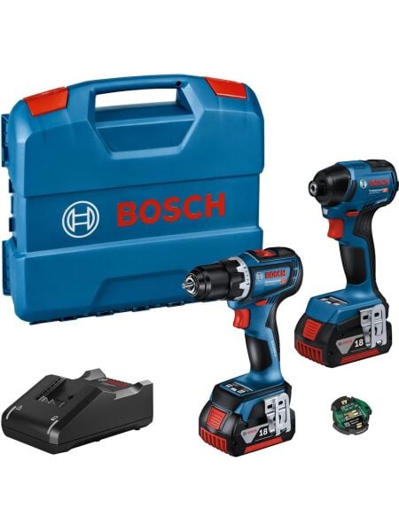 Bosch 06019L6023 GSR 18V-90C + GDR 18V-220C Çift Akülü 4 Ah Kombo Set