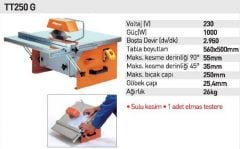 Norton Clipper TT 250 G Seramik Mermer Granit ve Ateş Tuğlası Kesim Makinası Elektrikli