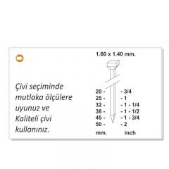 Gison GP-F16/50 Havalı Çivi Çakma Tabancası